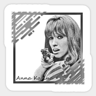 Anna Karina in Black & White Frame Concept Sticker